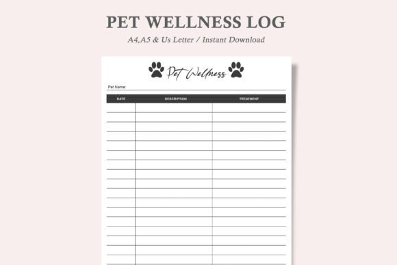 Download Pet Wellness Log - Premium Resources