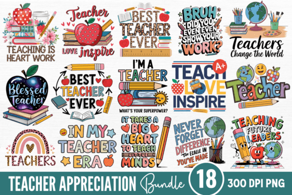 Download Teacher Appreciation Sublimation Bundle - Teacher appreciation Collection