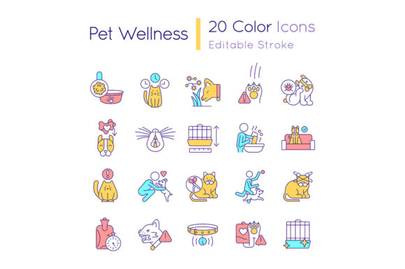 Download Pet Wellness RGB Color Icons Set - Premium Resources