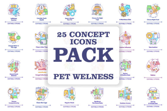 Download Pet Wellness Concept Icons Bundle - Premium Resources