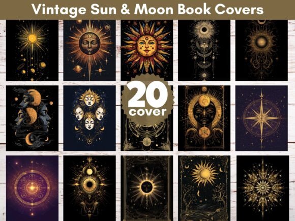 Download Vintage Sun &amp; Moon Book Covers - Premium Bundle